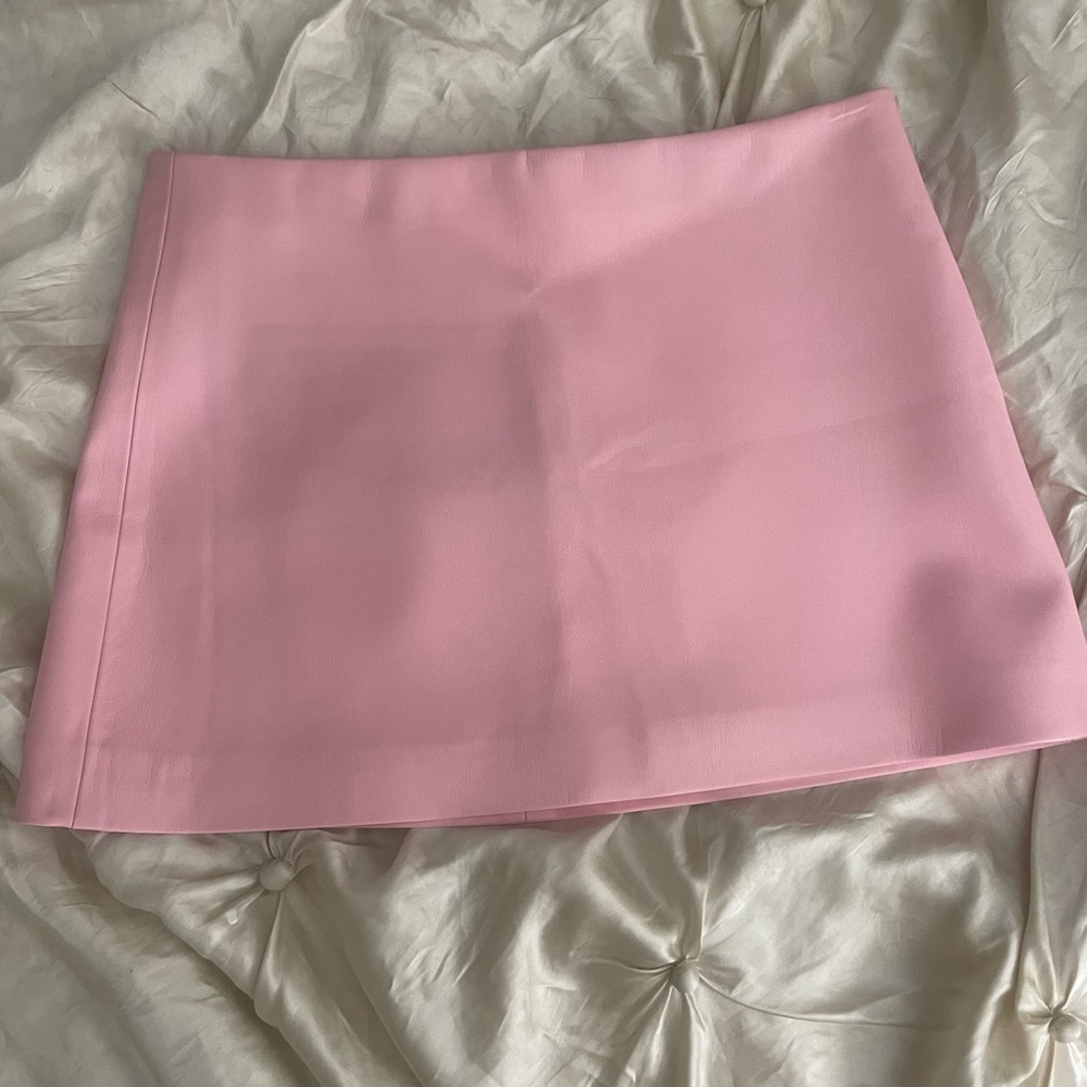 Alice + Olivia Pink Rubi Vegan Leather Low Rise Micro Mini Skirt - Picture 7 of 8
